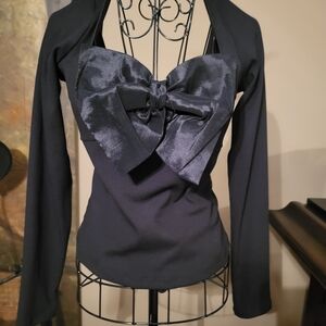 Elegant Black Bow Top